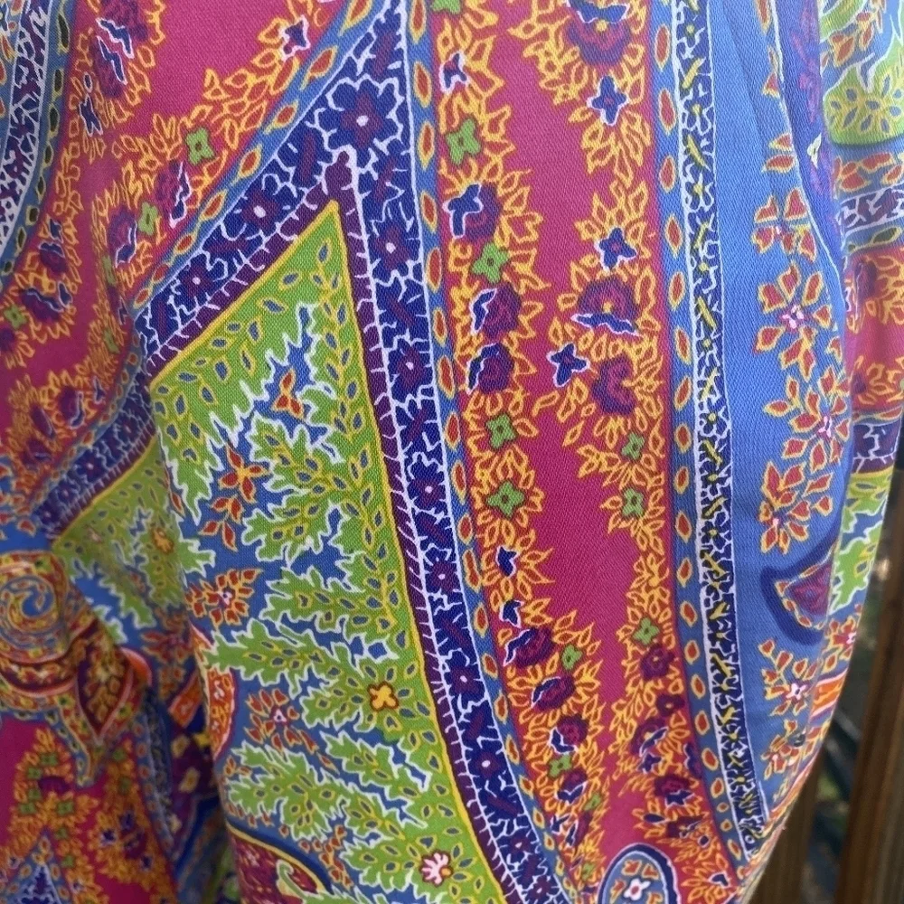 Lauren Ralph Lauren Paisley Pants Orange Purple Blue 12 Petite